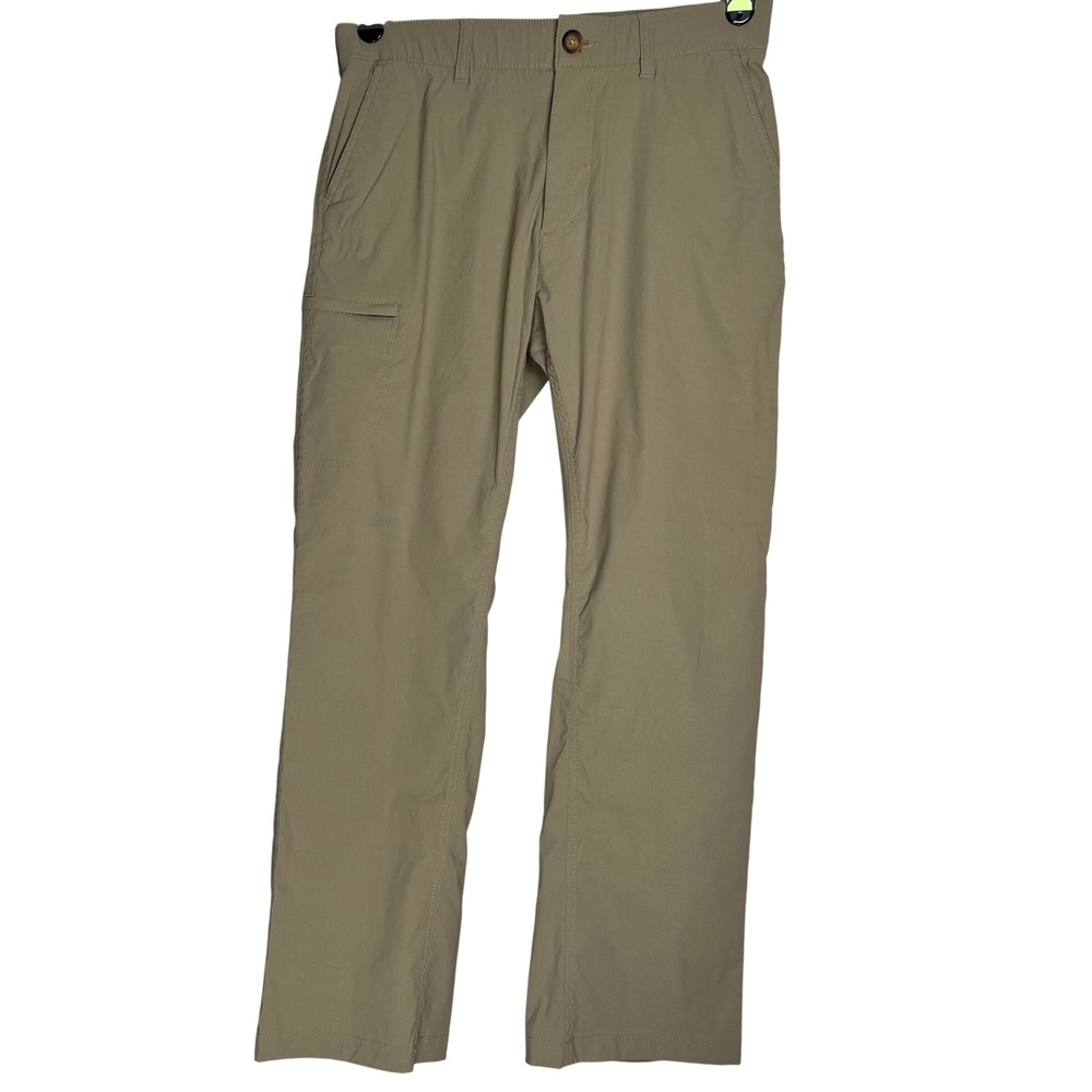 UB Tech Travel Pants 32x30 Tan Khaki Nylon Spandex Stretch Straight Leg Utility